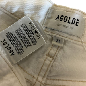 Agolde Classic Cream Parker Long Denim Shorts Size 31