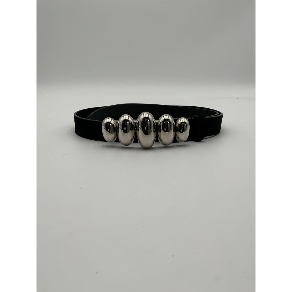 Isabel Marant 'Fuzz' Black Leather Belt Size 80