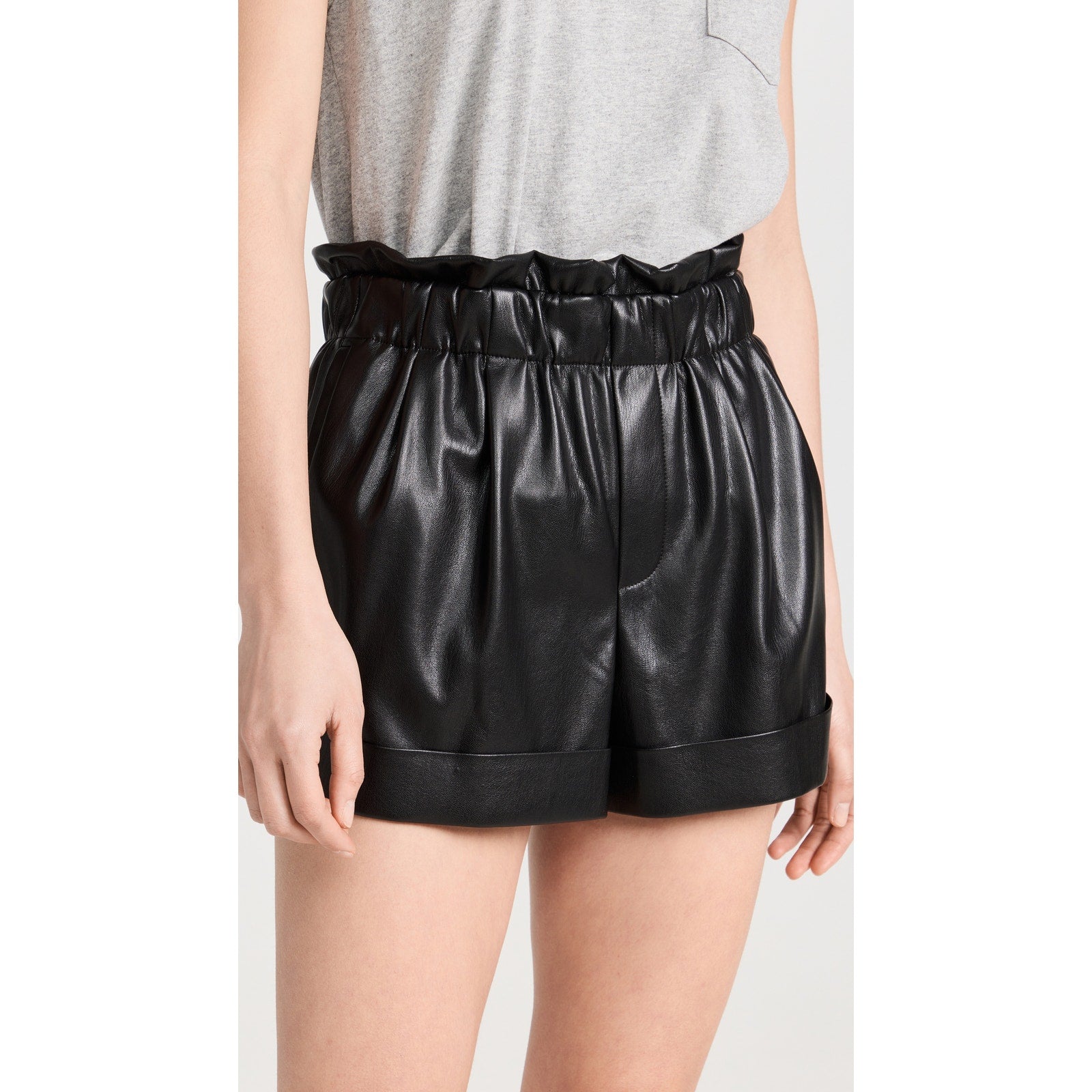 Alice + Olivia 'Reagan' Black Vegan Leather Shorts Size XS
