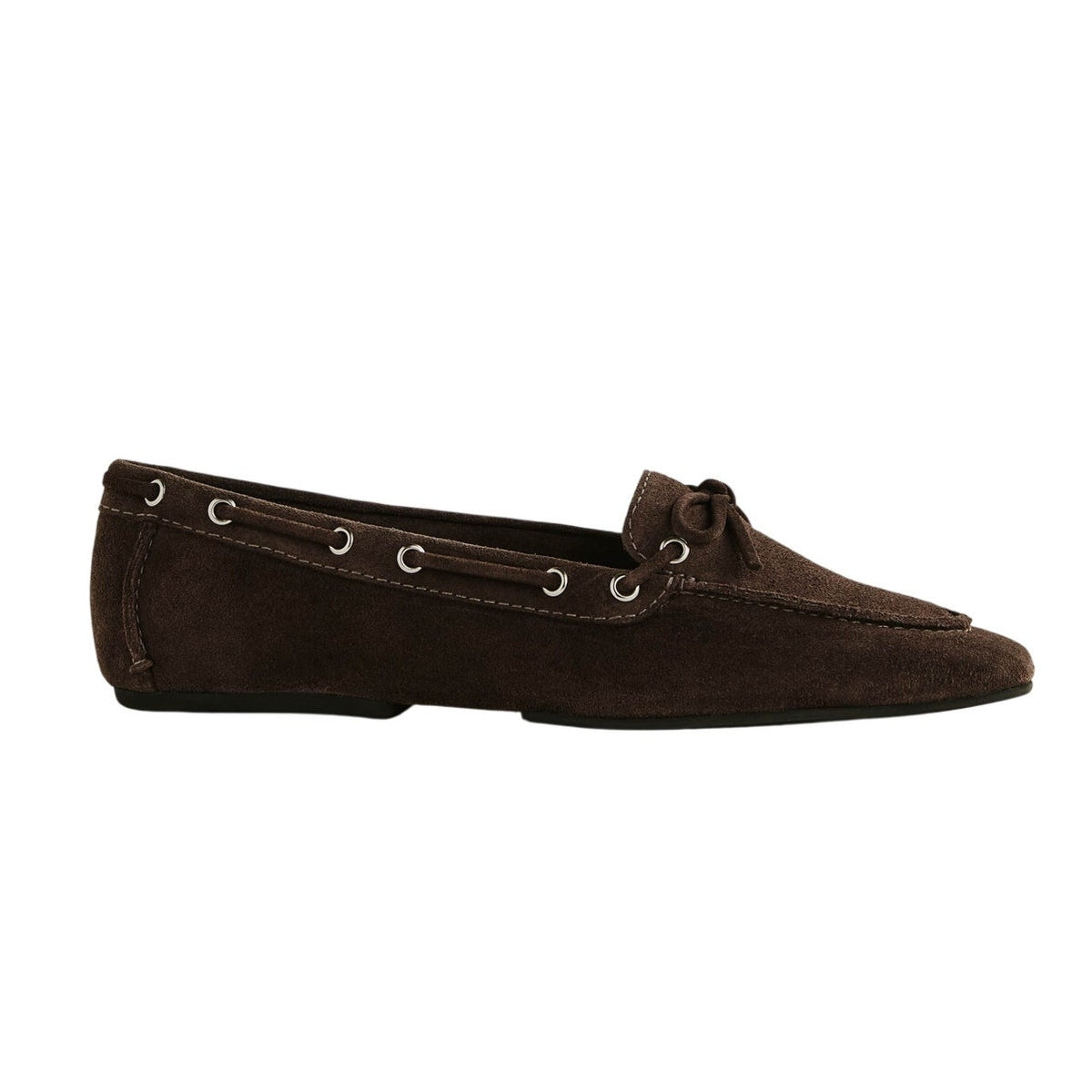 Reformation Suede Brown Kyla Boat Shoe Size 6