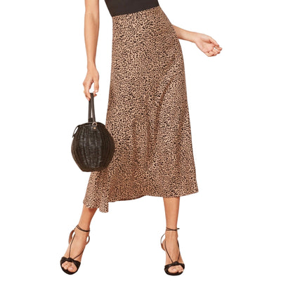 Reformation Leopard Print Brown Bea Skirt Size M
