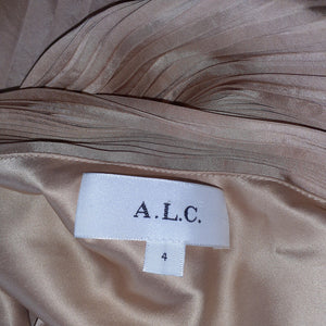 A.L.C. Pleated Rose Gold Delfine Dress Size 4