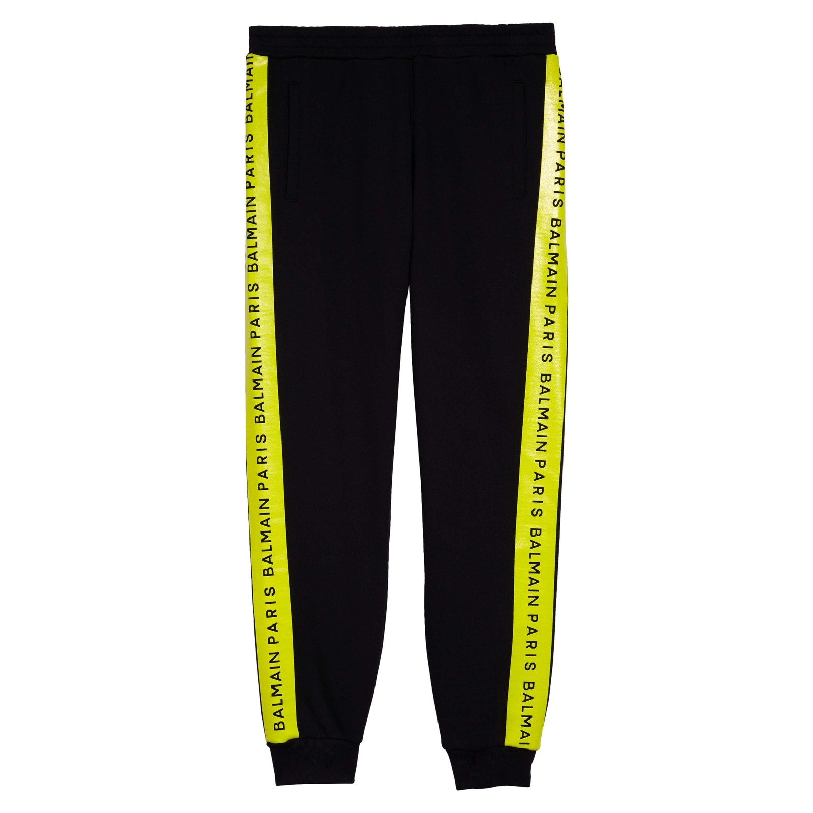 Balmain Paris Logo Black Cotton Stripe Joggers Size 12A
