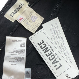 L'agence Coated Black Jyothi High Rise Split Ankle Denim Jeans Size 25