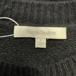 Favorite Daughter Cable Knit Black Oversized Cardigan Sweater Size S