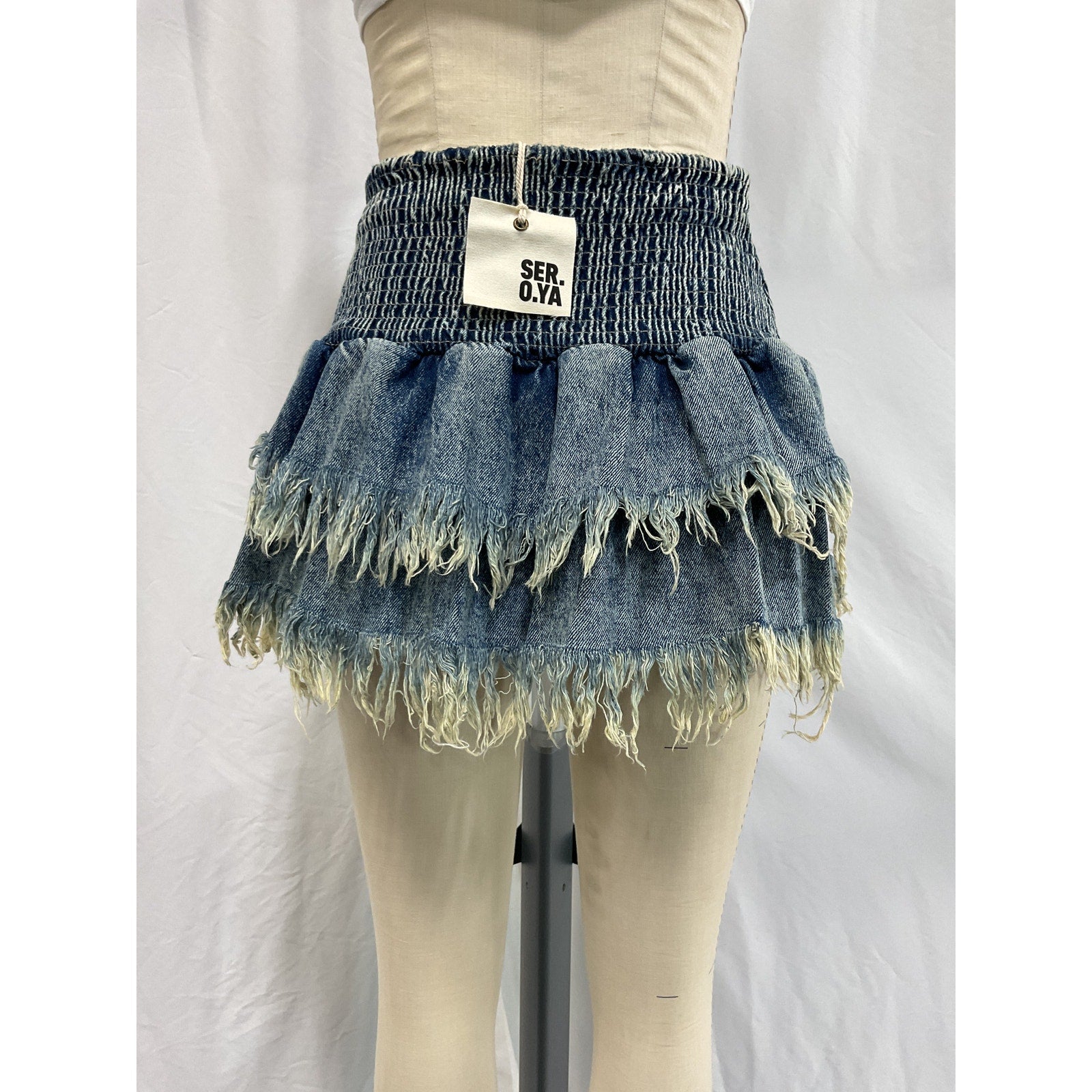 Ser.O.Ya 'Glori' Blue Cotton Skirt Size XS - NWT