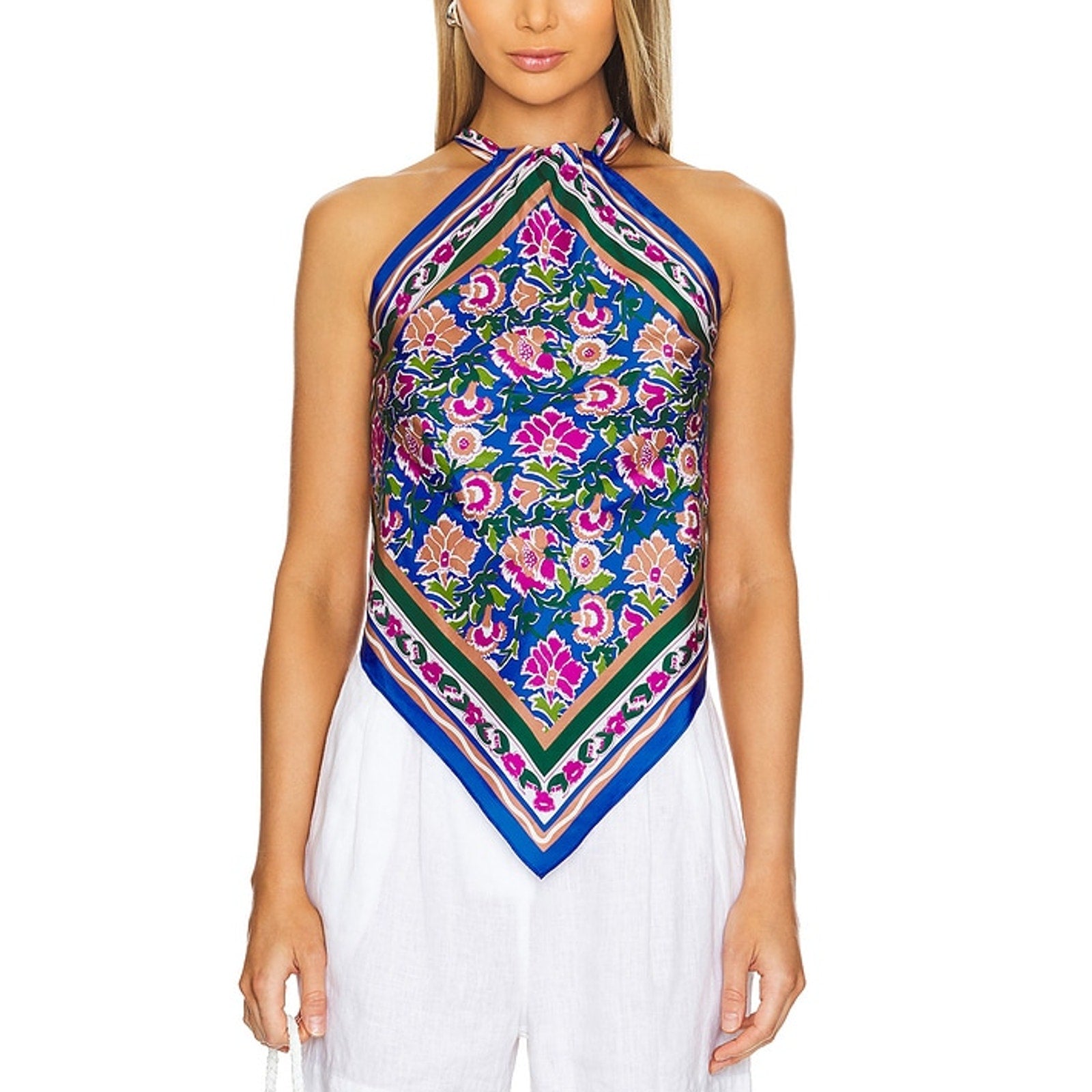 Veronica Beard 'Raphael' Blue Silk Top Size XS / S