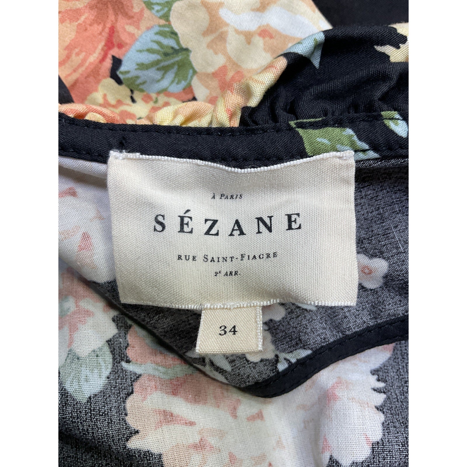 S�zane 'Gold' Black Blouse Size 34
