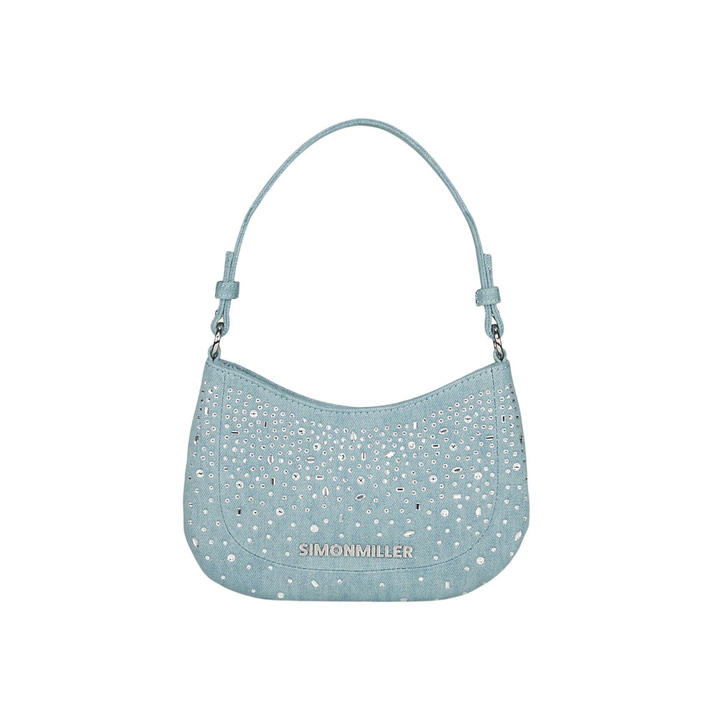 Simon Miller Mini Blue Cotton Sasi Crystal-Embellished Denim Shoulder Bag