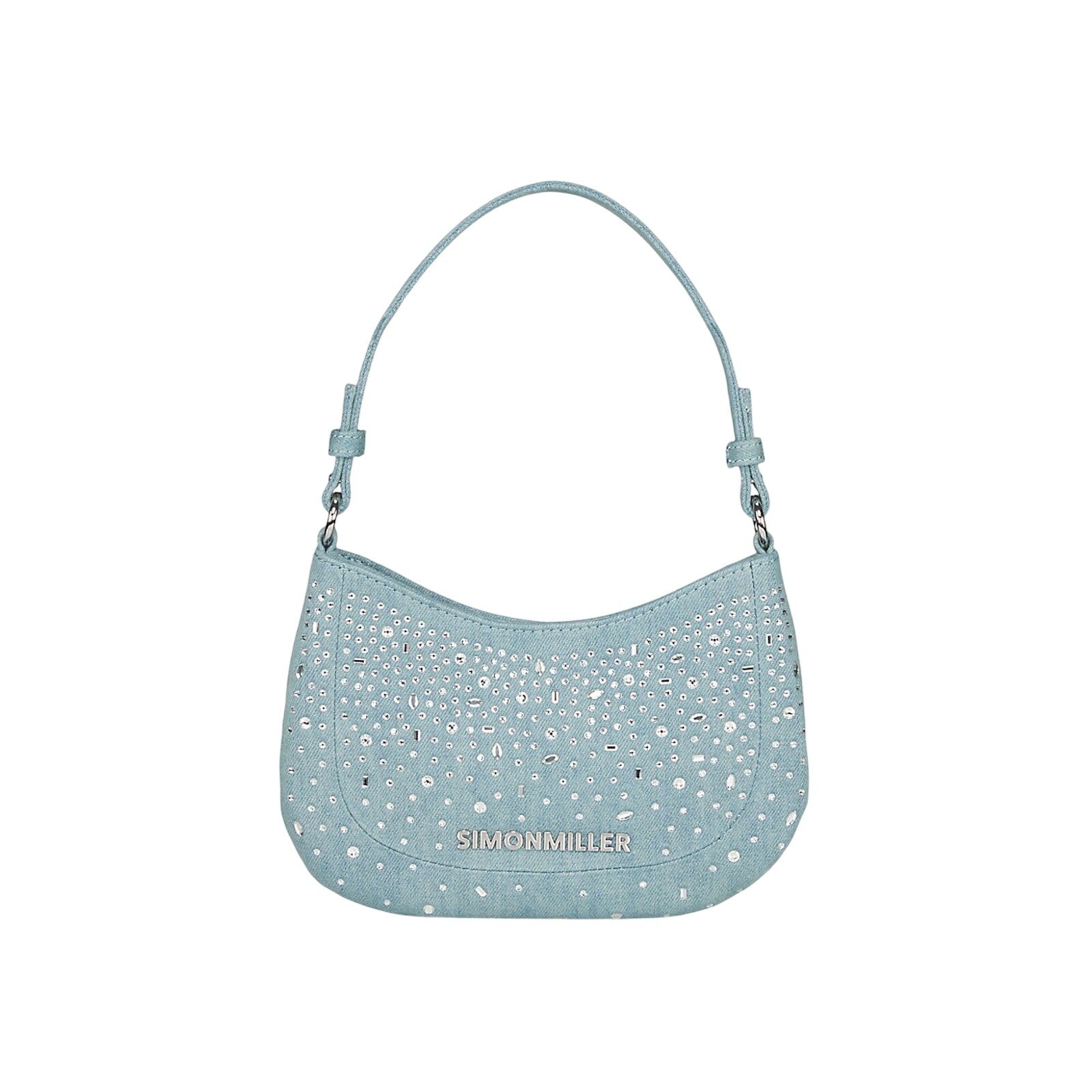 Simon Miller Mini Blue Cotton Sasi Crystal-Embellished Denim Shoulder Bag