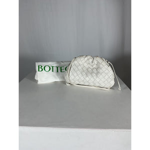 Bottega Veneta White Intrecciato Pouch Mini