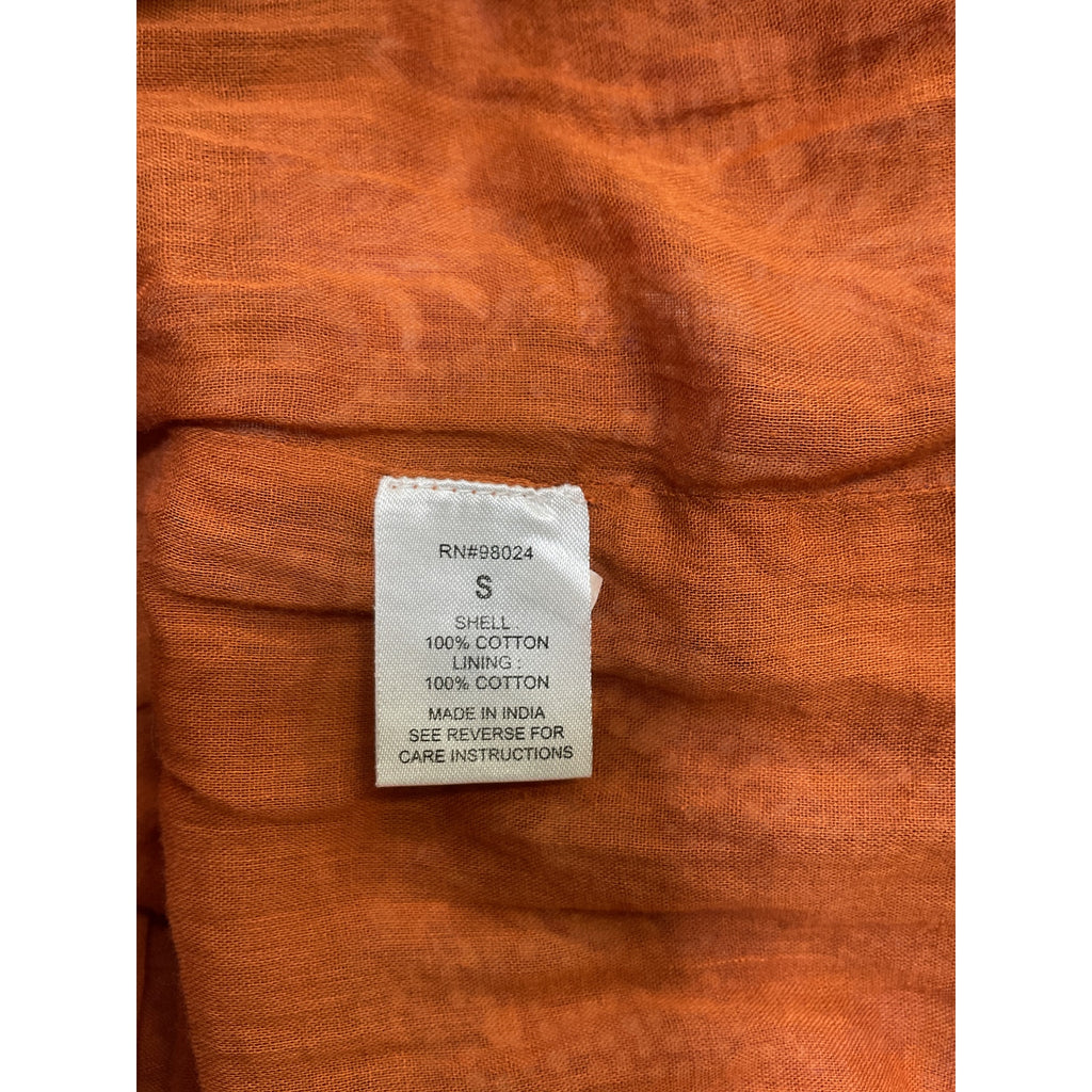 Love The Label 'Kiki' Orange Cotton Mini Dress Size S