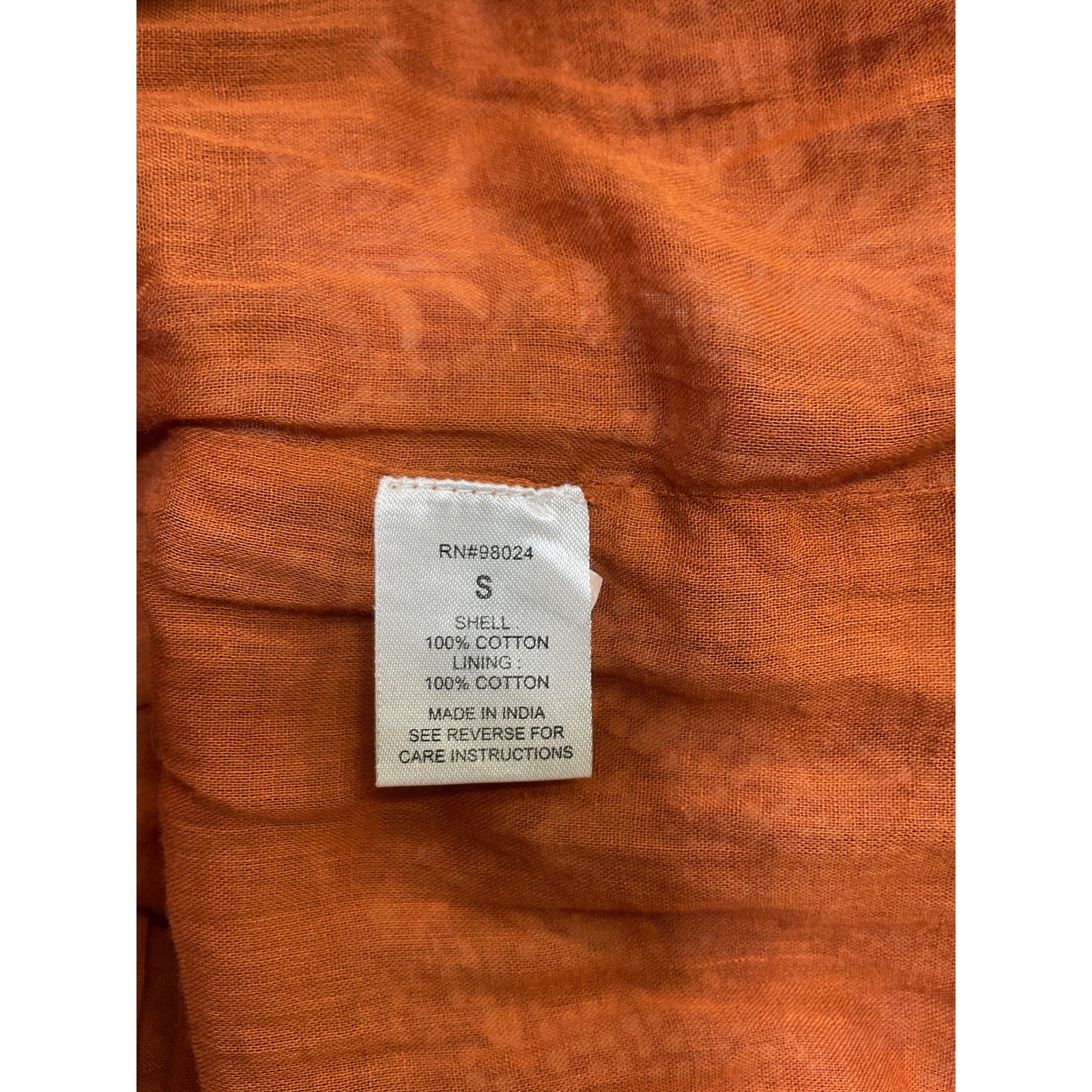 Love The Label 'Kiki' Orange Cotton Mini Dress Size S