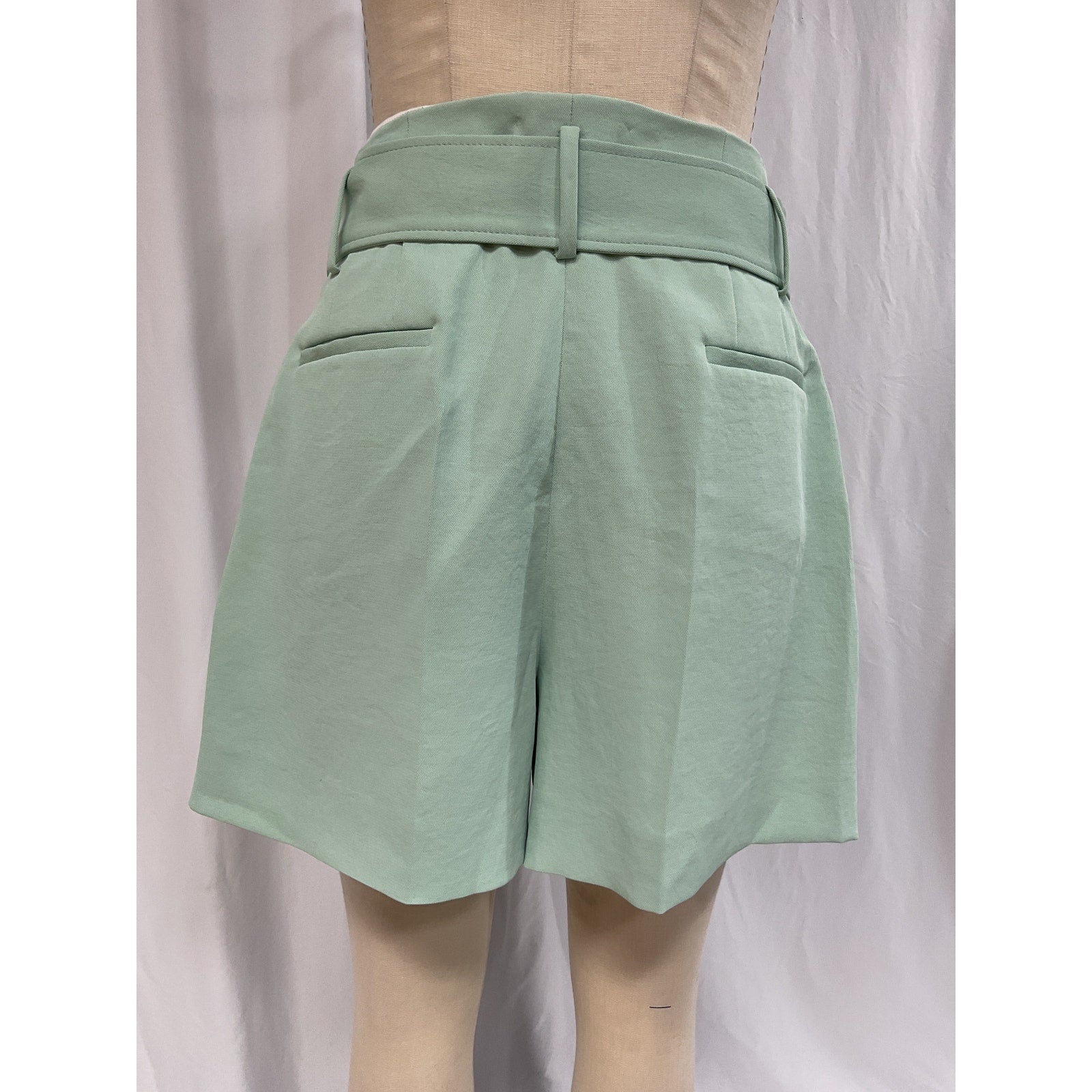 Sandro 'Artus' Green Belted High Rise Shorts Size L
