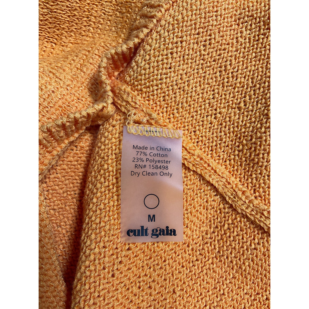 Cult Gaia 'Cameron' Gold Cotton Twist Knit Dress Size M