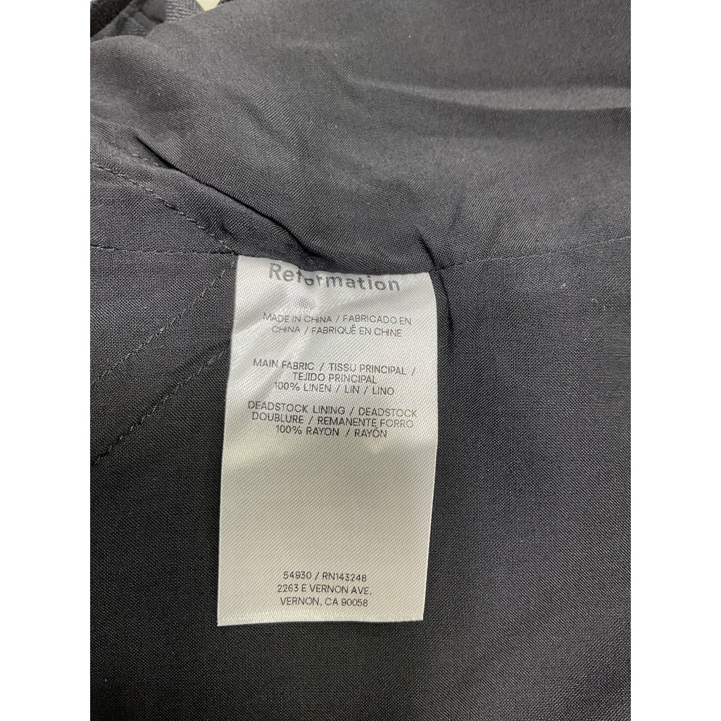 Reformation 'Evette' Black Linen Top Size 0
