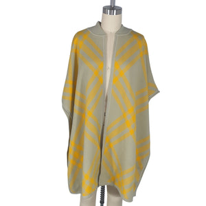 Burberry Elegant Hunter Mimosa Carly Check Wool Cape