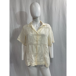 All That Remains 'Beatrice' White Patchwork Shirt Size 8