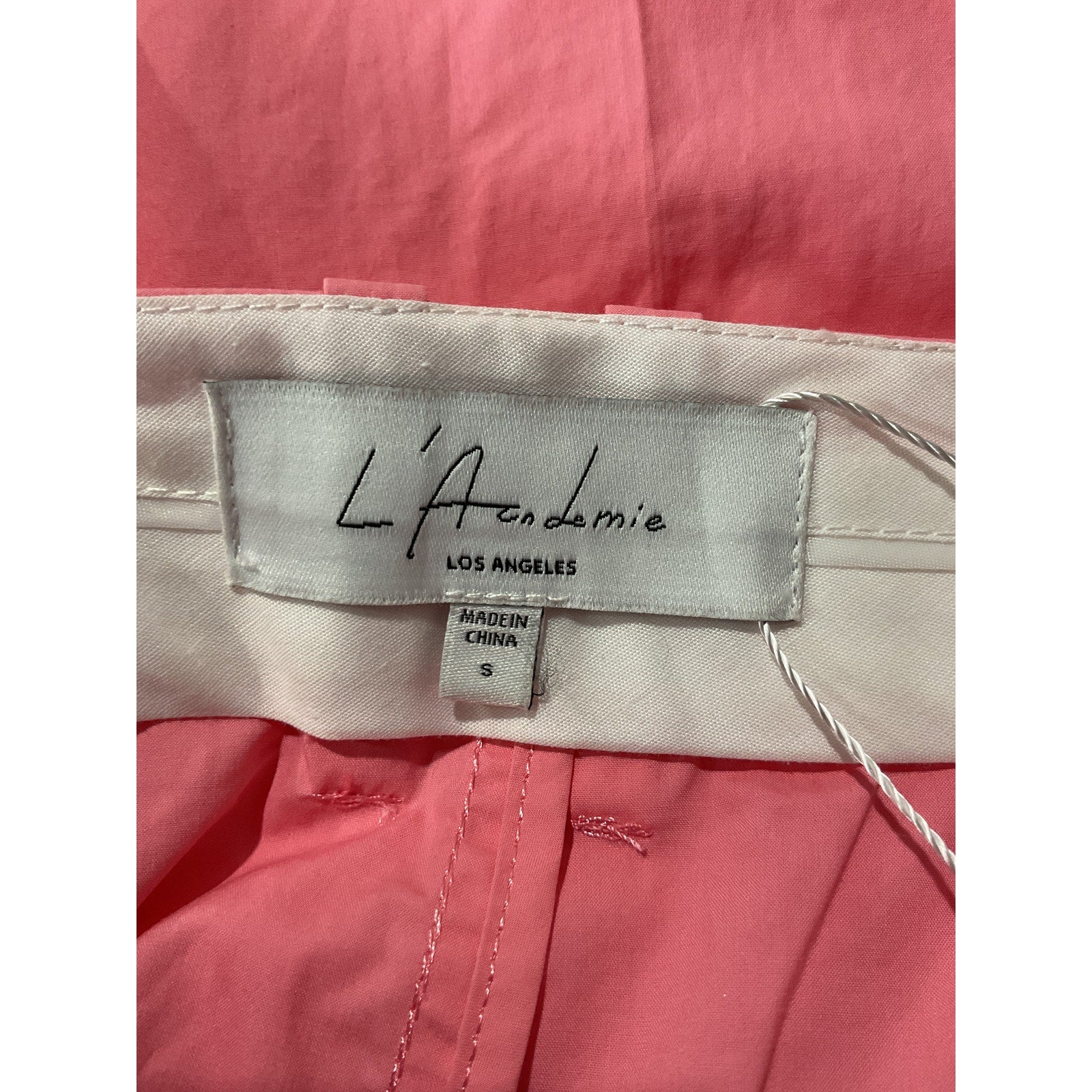 L'Academie 'Dallion' Pink Cotton Poplin Pants Size S