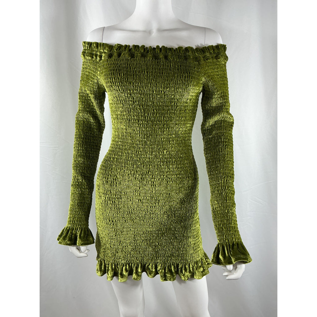 Caroline Constas 'Megara' Green Polyester Dress Size M