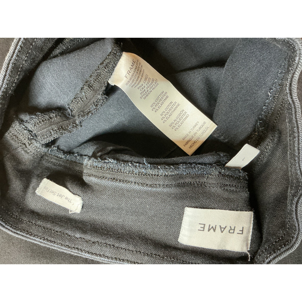 Frame 'Le' Black Cotton Jetset Stretch Flared Leg Jeans Size 1