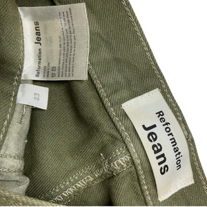 Reformation High Rise Green Bailey Utility Pants Size 23