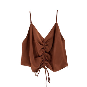 Allsaints 'Alexia' Brown Poly Top Size 6