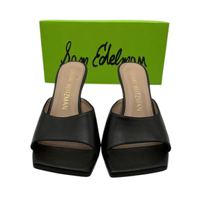 Stuart Weitzman Sleek Black Tia 75 Mules Size 8.5