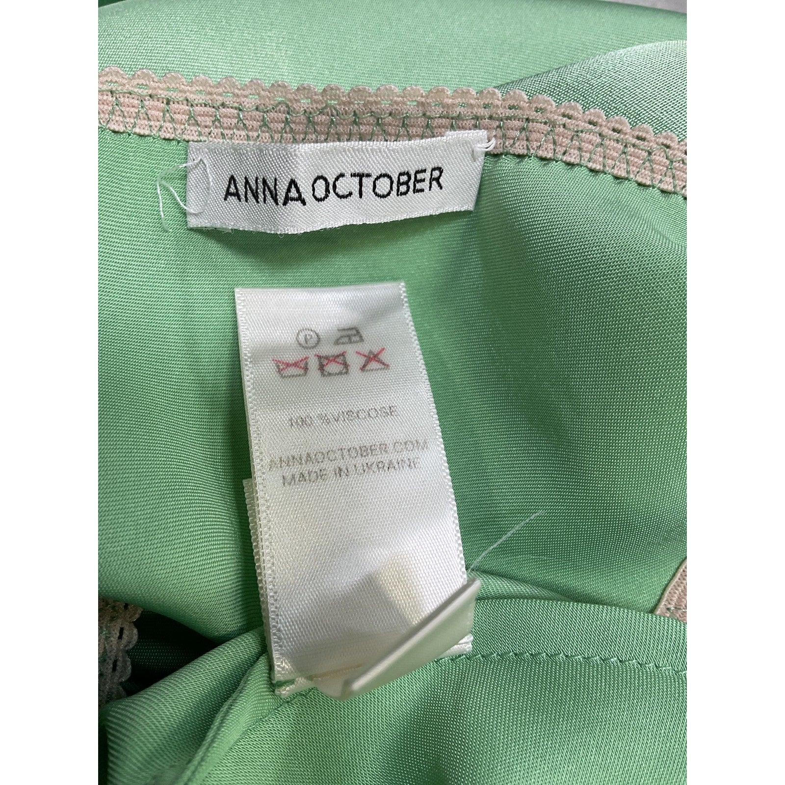 Anna October 'Voleta' Green Viscose Midi Skirt Size S