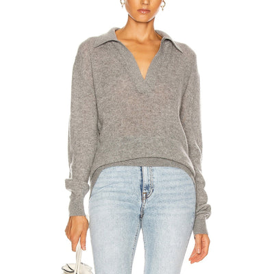 Khaite Shrunken 'Jo' Grey Cashmere Sweater Size M