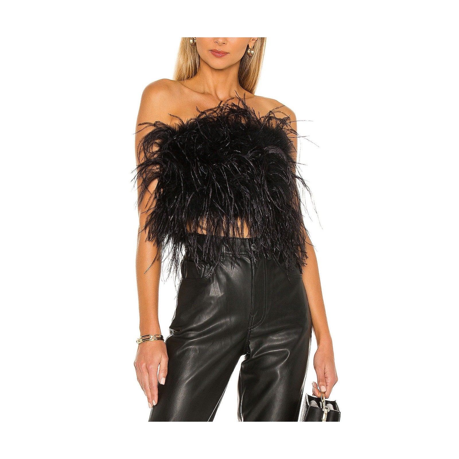 Lamarque 'Zaina' Black Feather Top Size XS