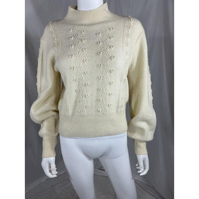 Reformation 'Sinclair' White Wool Regenerative Wool Sweater Size S