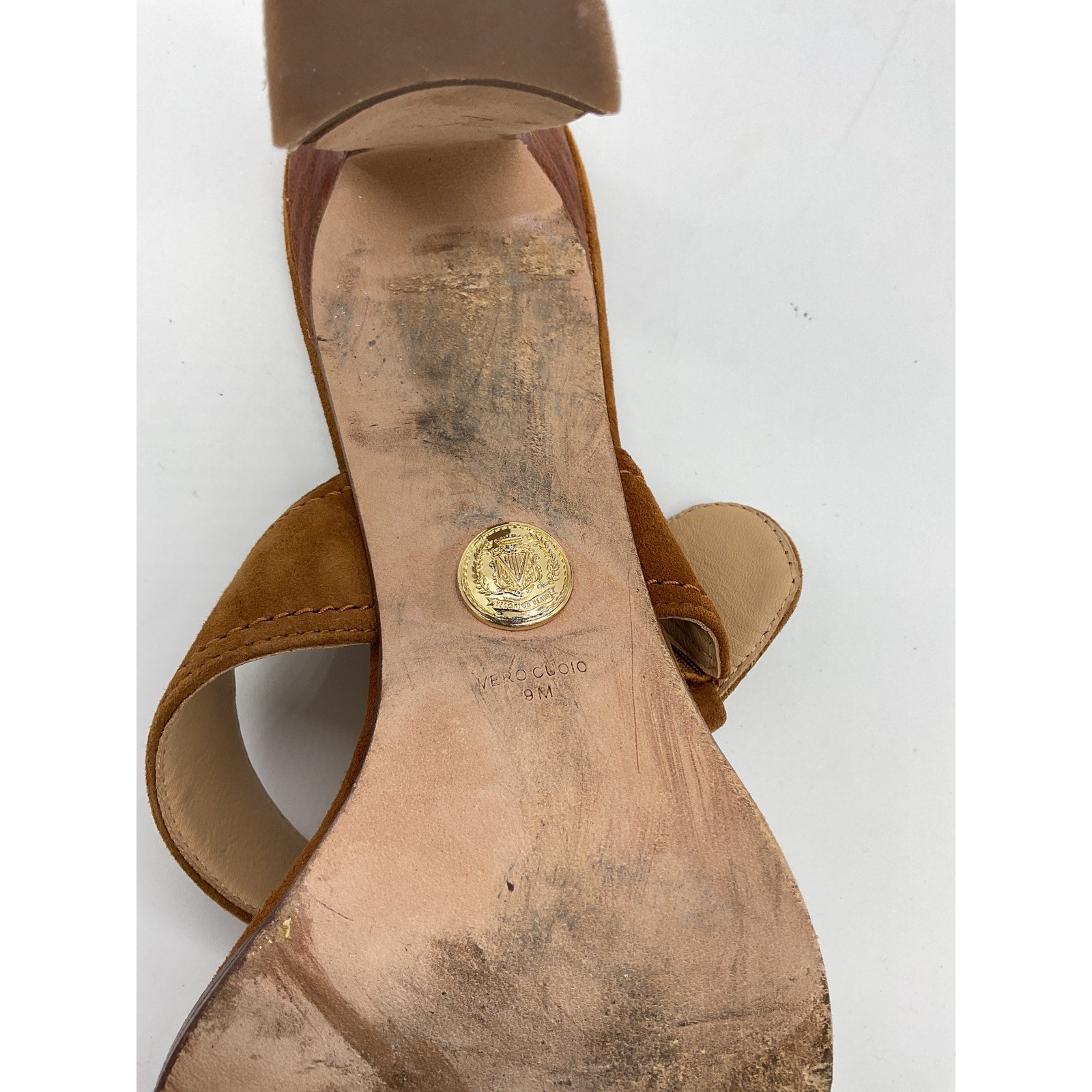 Veronica Beard 'Margaux' Brown Leather Heel Size 9