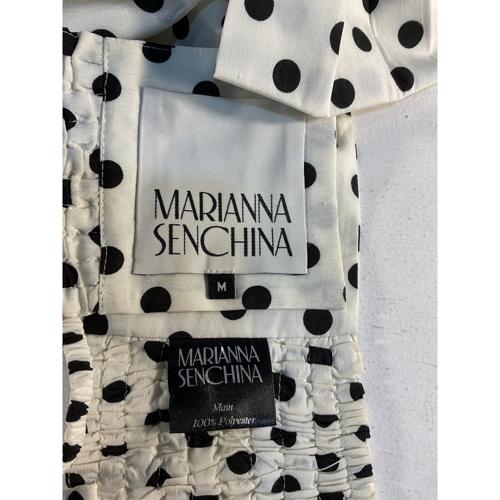 Marianna Senchina 'Bow' White Top Size M