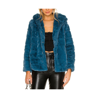 Apparis 'Goldie' Blue Polyester 4.0 Faur Fur Jacket Size S