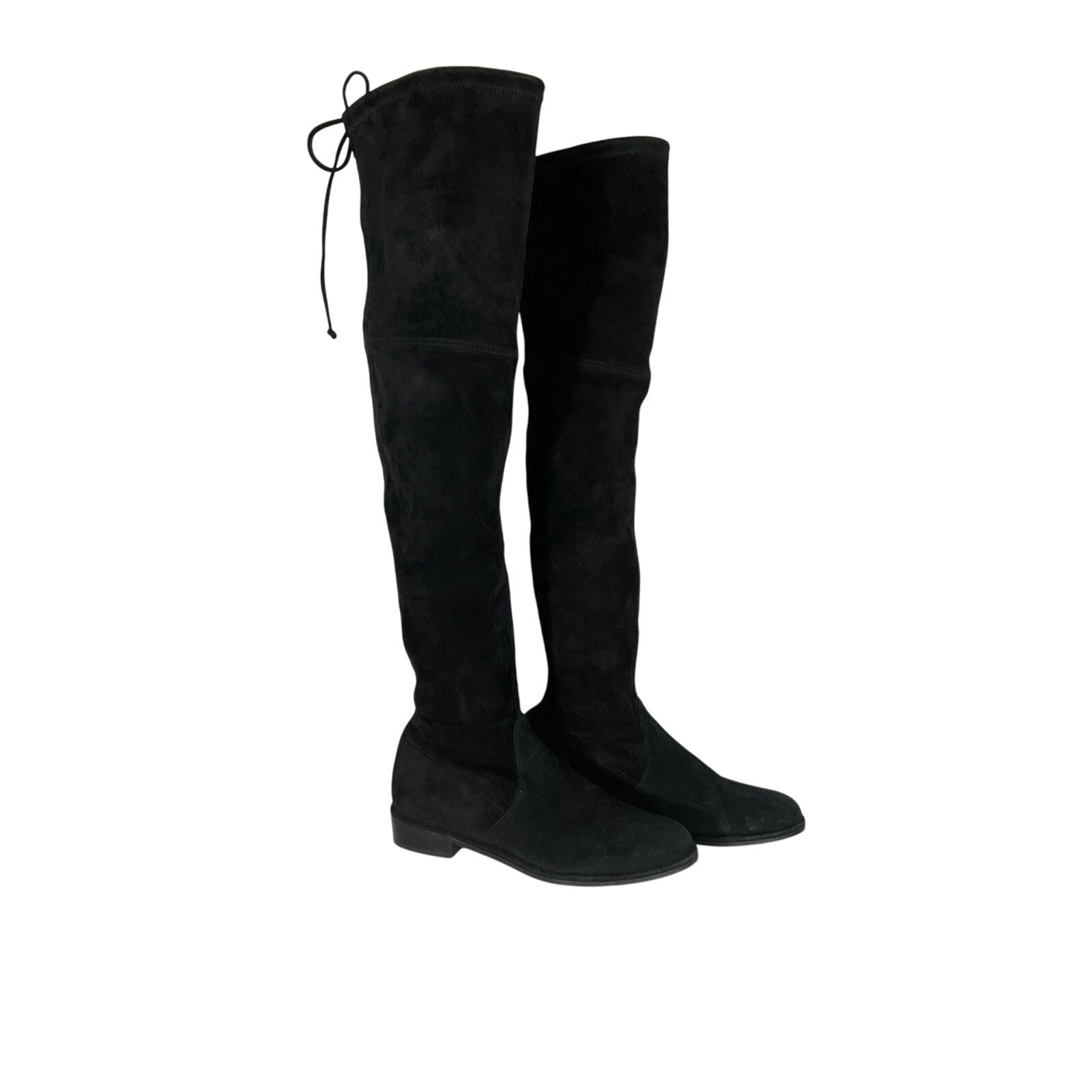 Stuart Weitzman 'Lowland' Black Leather Suede Thigh-High Boots Size 7.5