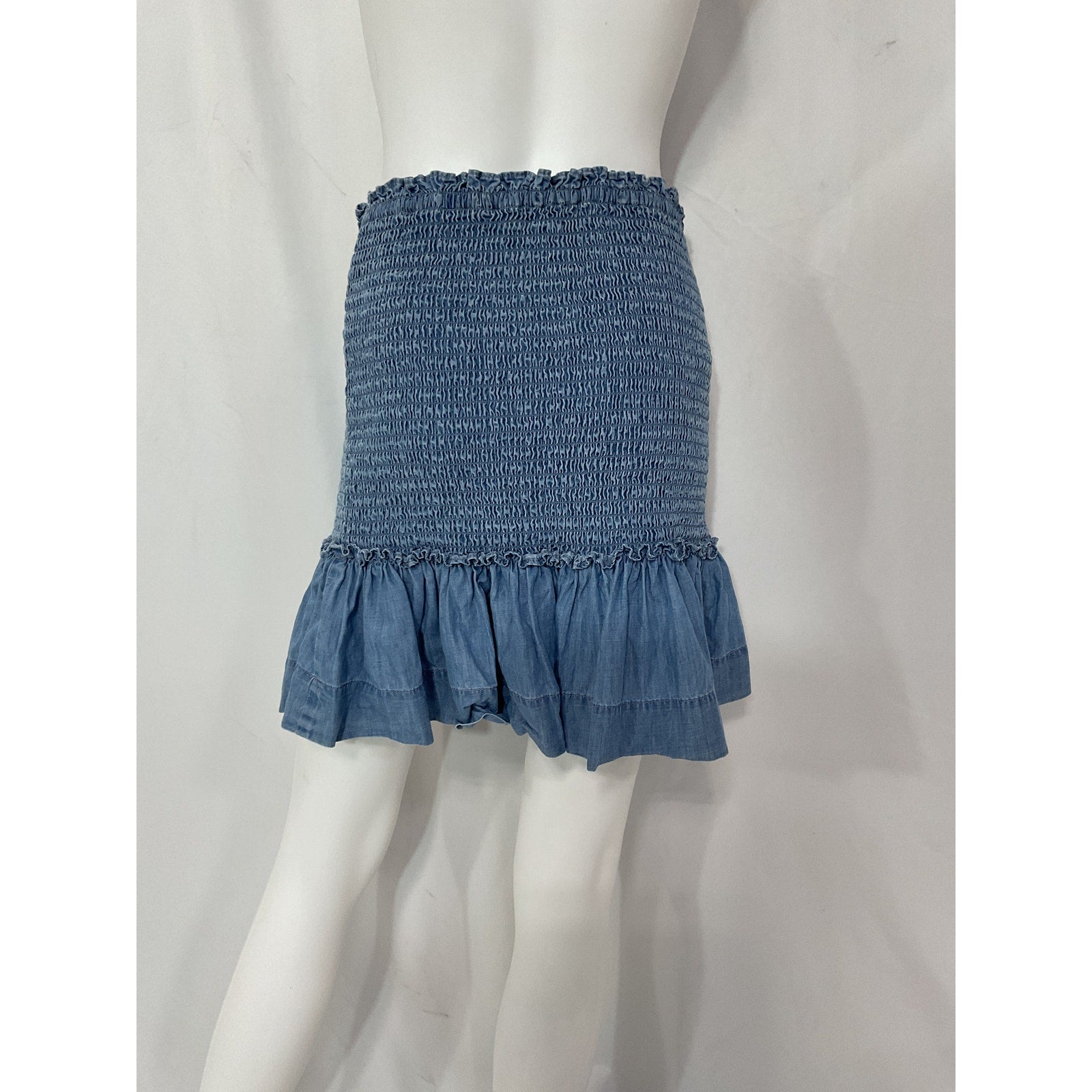 Veronica Beard 'Aloya' Blue Chambray Miniskirt Size 8