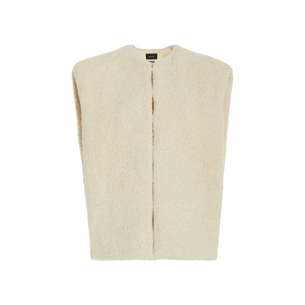 Isabel Marant 'Gwendae' White Wool-Blend Shearling Coat Size XS