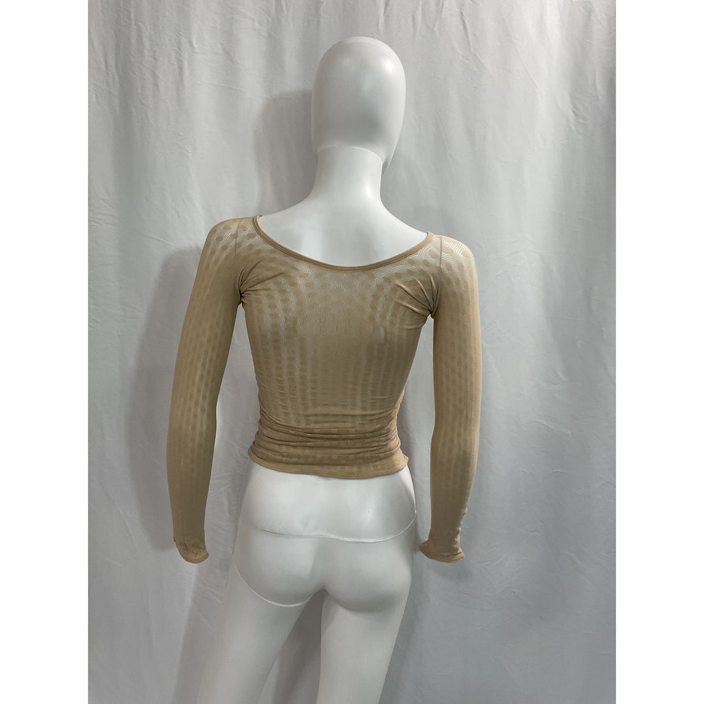 Poster Girl 'Livia' Tan Cut Out Crystal Hearts Top Size OS