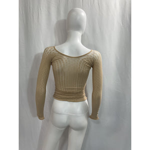 Poster Girl 'Livia' Tan Cut Out Crystal Hearts Top Size OS
