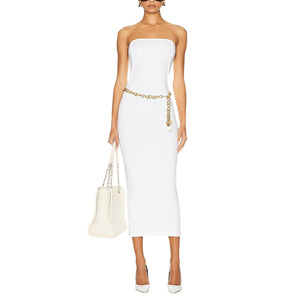 Helsa Organic White Seamed Tube Dress Size XL