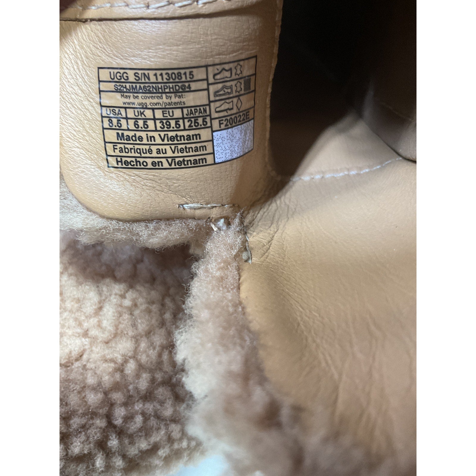 Ugg 'Janaya' Tan Sheepskin Cozy Mule Size 8.5