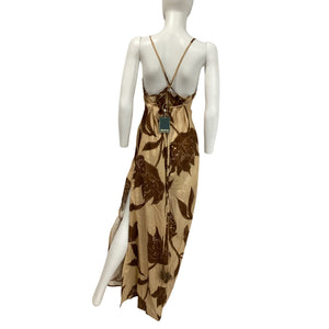 Boamar Printed Coffee Flowers Sky Dress Size M NWT