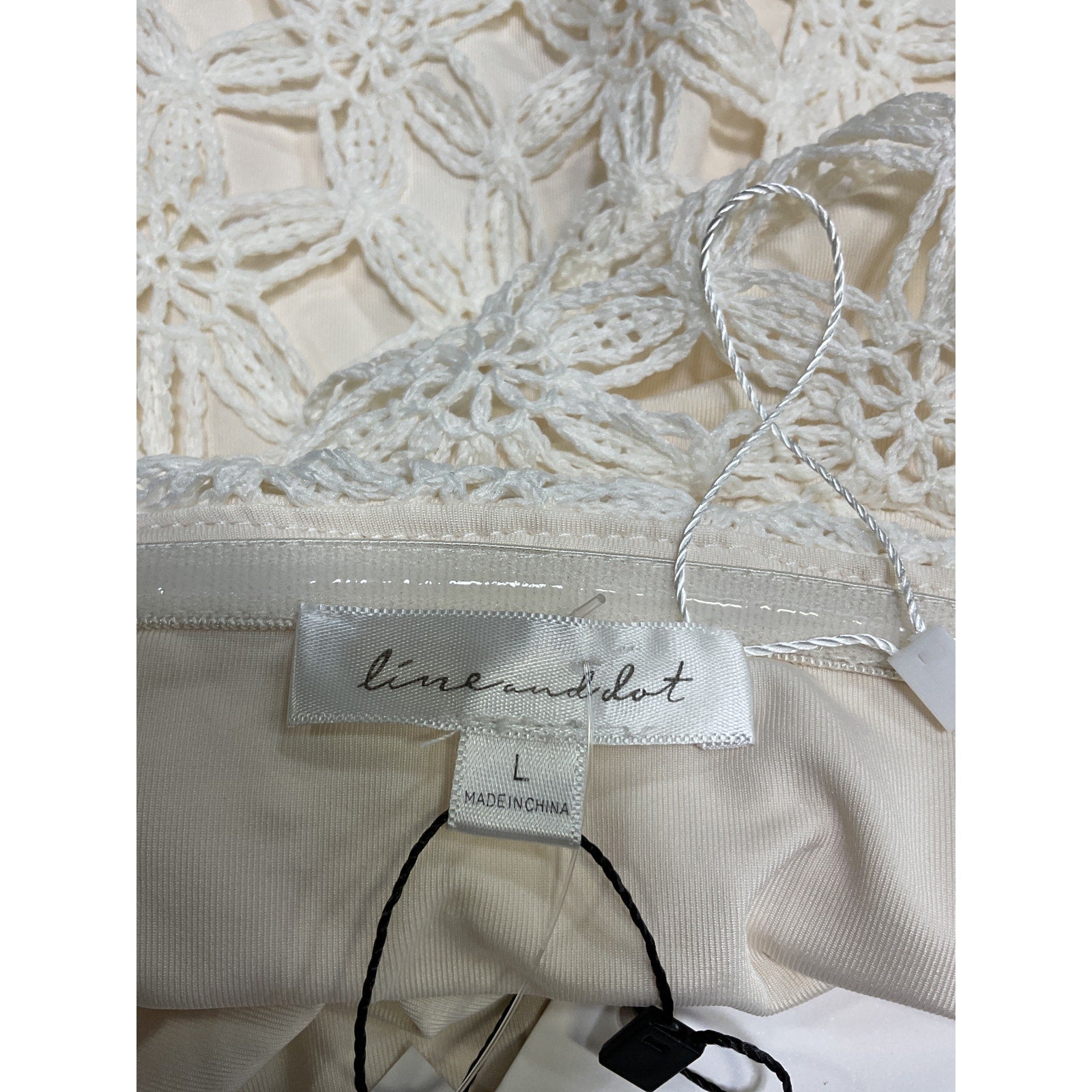 Line & Dot 'Bowen' Cream Strapless Top Size L - NWT