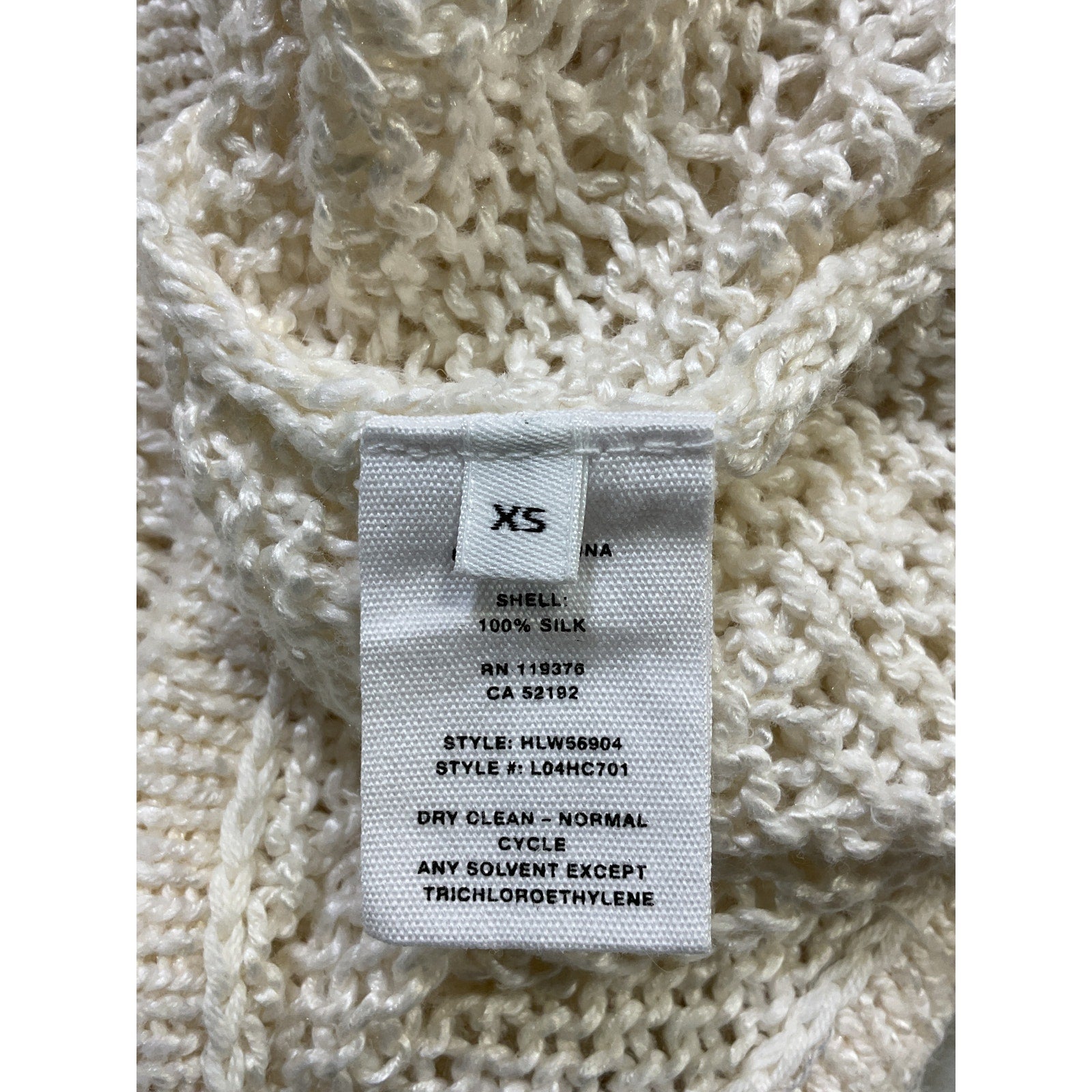 Helmut Lang White Silk Open-Knit Tank Top Size XS