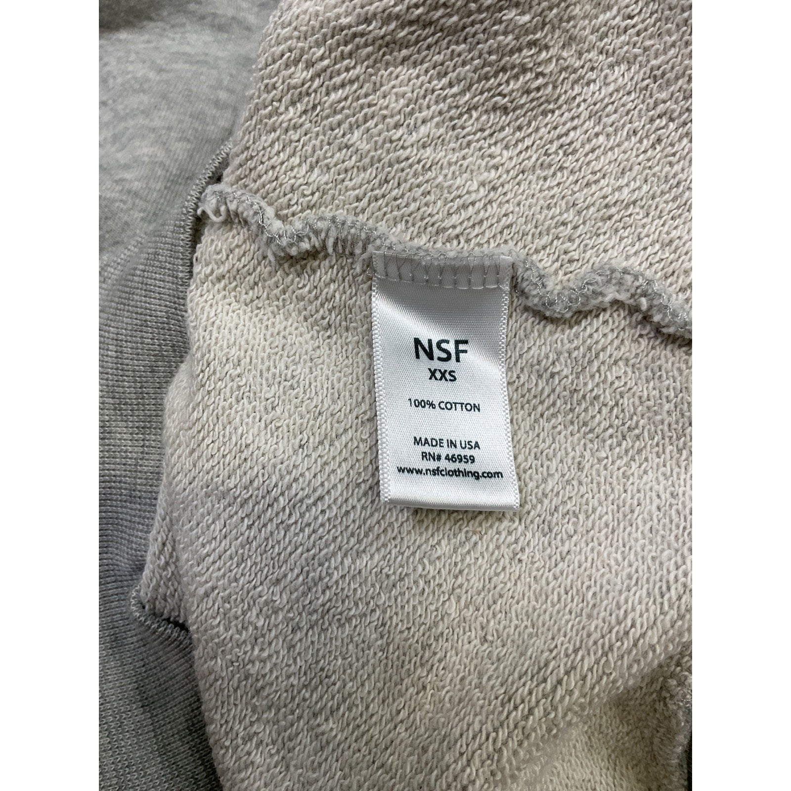 Nsf Cj Reverse Sleeve Grey Cotton Crewneck Sweatshirt Size XXS