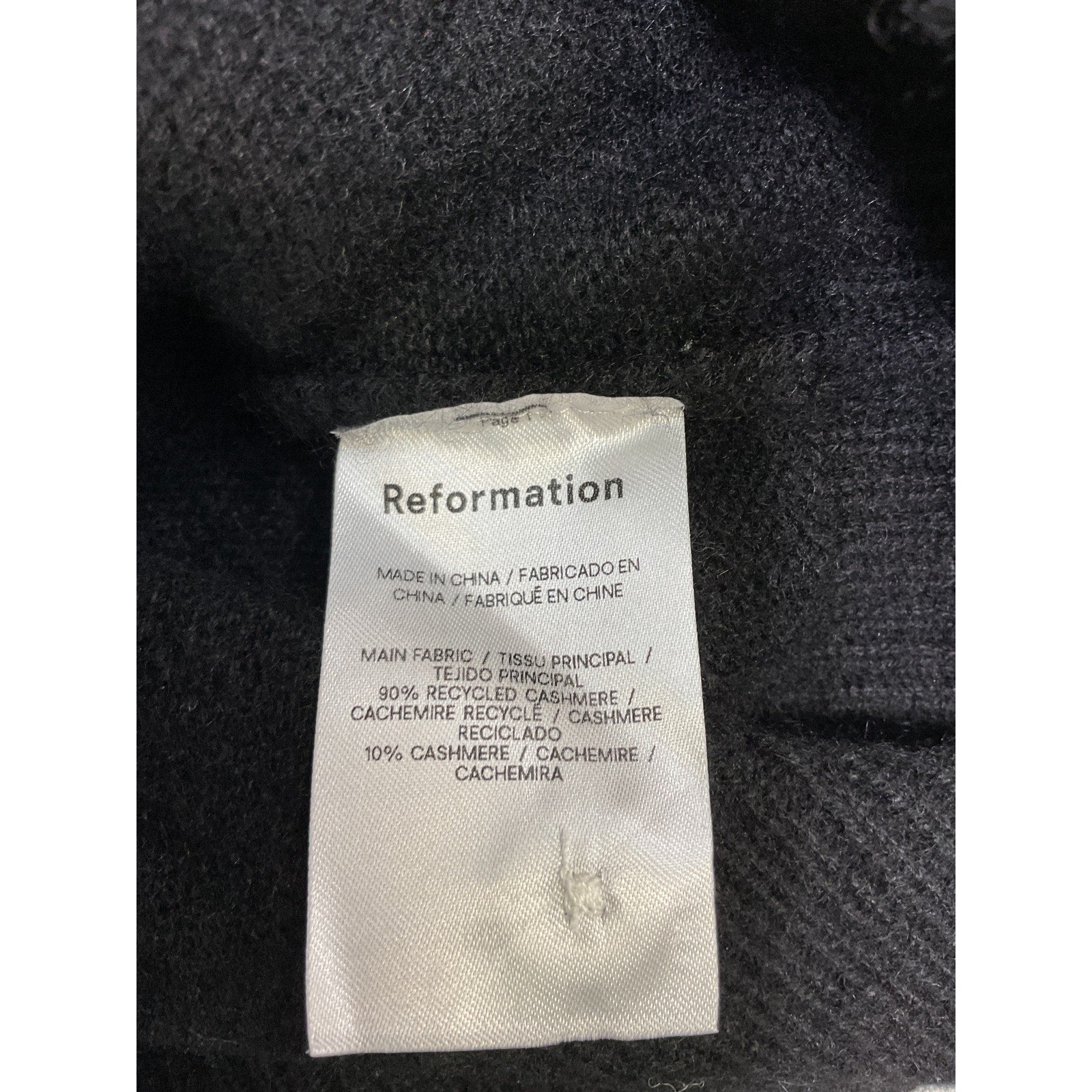 Reformation 'Millie' Black Cashmere Off The Shoulder Cardigan Size XS