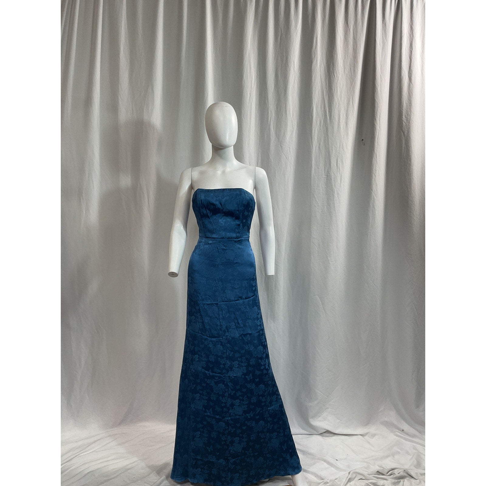 House Of Harlow 1960 x Revolve 'Veronika' Blue Satin Jacquard Maxi Gown Size M