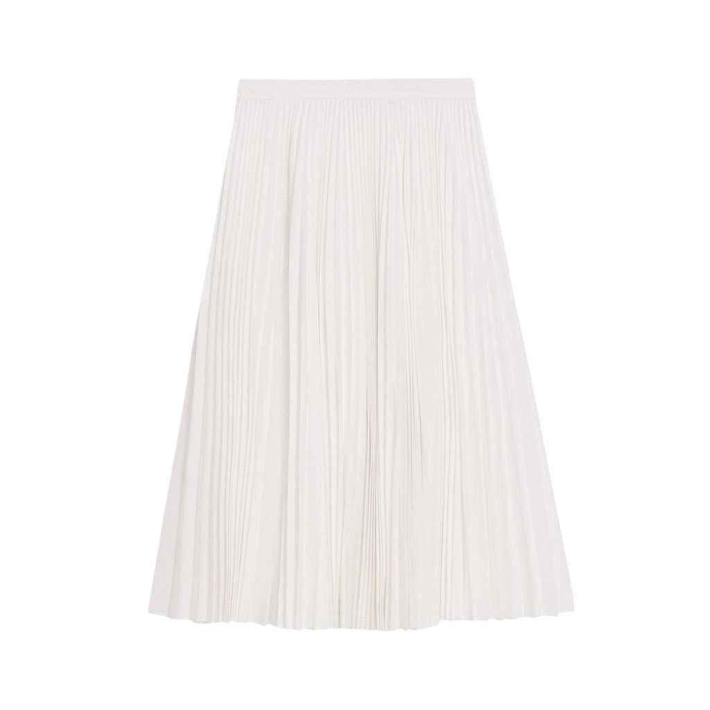 Theory White Cotton Pleated Midi Skirt Size 2
