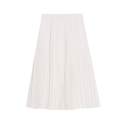 Theory White Cotton Pleated Midi Skirt Size 2